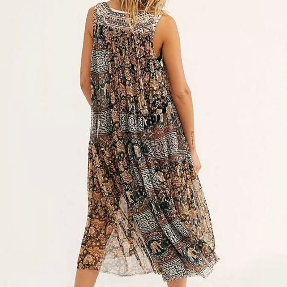 Free People Bohemian Elephant Print Tunic - Picture 2 of 8